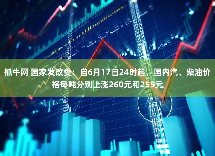 抓牛网 国家发改委：自6月17日24时起，国内汽、柴油价格每吨分别上涨260元和255元