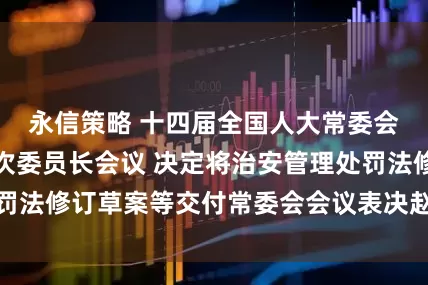 永信策略 十四届全国人大常委会举行第四十七次委员长会议 决定将治安管理处罚法修订草案等交付常委会会议表决赵乐际主持会议